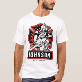 Camiseta Bandera Patriótica Personalizada Bombero Departame