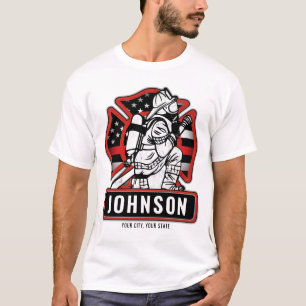 Camiseta Bandera Patriótica Personalizada Bombero Departame