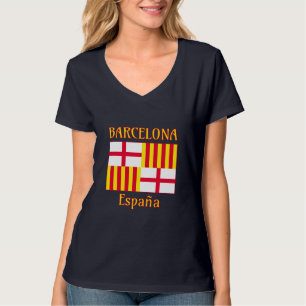 Camiseta Bandera Patriótica Roja Blanca Amarilla Barcelona