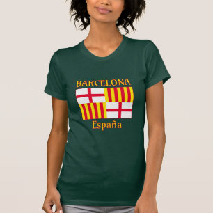 Camiseta Bandera Patriótica Rojo Blanco Amarillo Barcelona