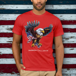 Camiseta Bandera Patriótica USA Águila Calva Americana 4 de