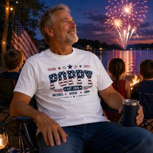 Camiseta Bandera Patriótica USA Personalizada con el Nombre