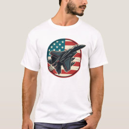 Camiseta Bandera patriótica y F-15 Jet