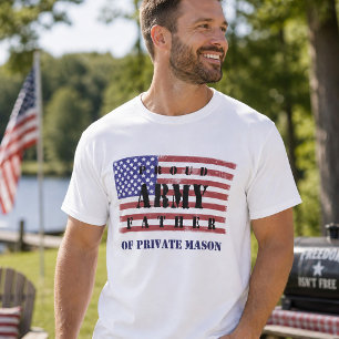 Camiseta Bandera Patriótico Orgulloso Ejército Padre Afligi