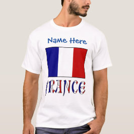 Camiseta Bandera Personalizada de Francia Hombres Patrimoni