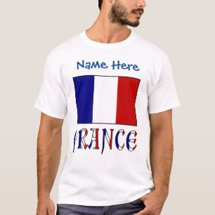 Camiseta Bandera Personalizada de Francia Hombres Patrimoni