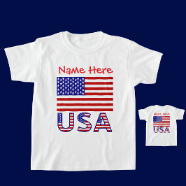 Camiseta Bandera personalizada de USA para niños Heritage