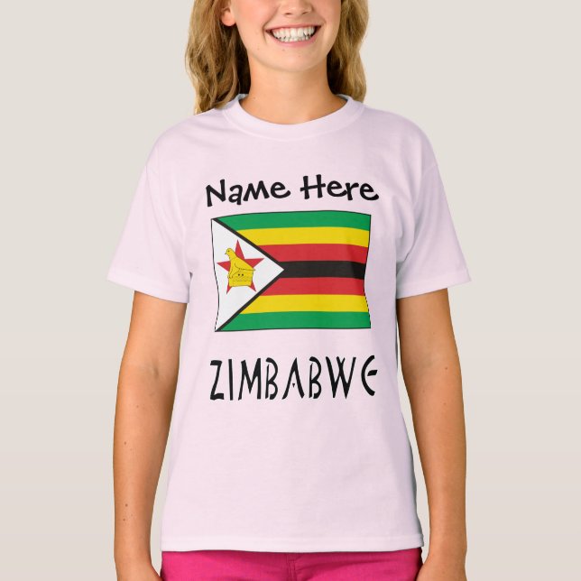 Camiseta Bandera personalizada de Zimbabue (Anverso)