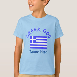 Camiseta Bandera personalizada del dios griego Niño Herenci