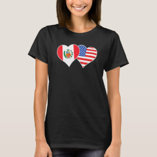 Camiseta Bandera Peruana Americana Corazón Perú Ee.Uu.