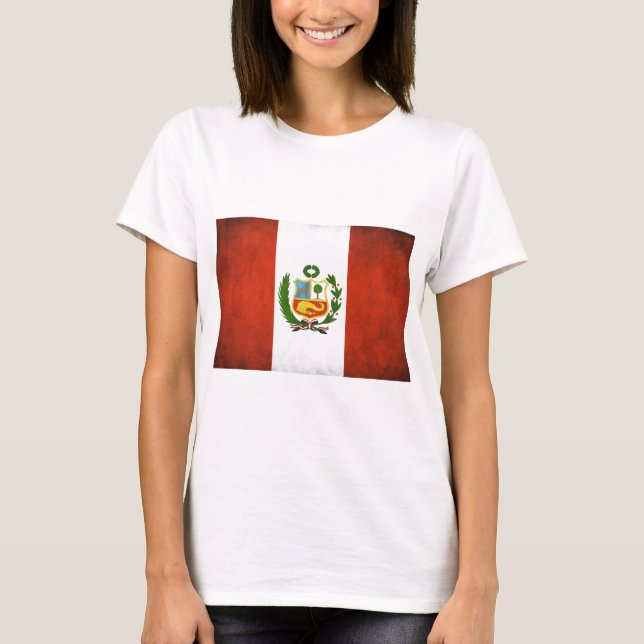 Camiseta Bandera peruana con el emblema (Anverso)