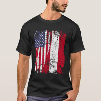 Camiseta Bandera peruana de media bandera estadounidense