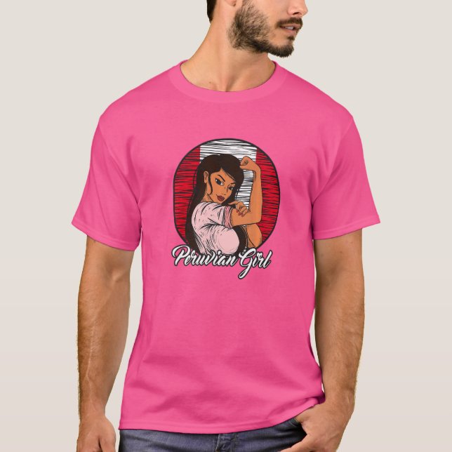 Camiseta Bandera Peruana Perú Chica Peruana   (Anverso)