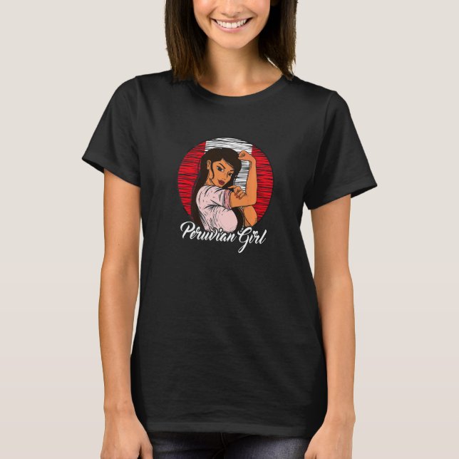 Camiseta Bandera Peruana Perú Chica Peruana   (Anverso)