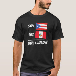 Camiseta Bandera peruana puertorriqueña mitad Perú mitad Pu