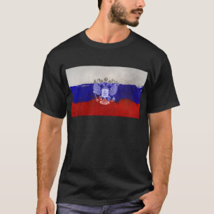 Camiseta Bandera pintada apenada de Rusia con Eagle