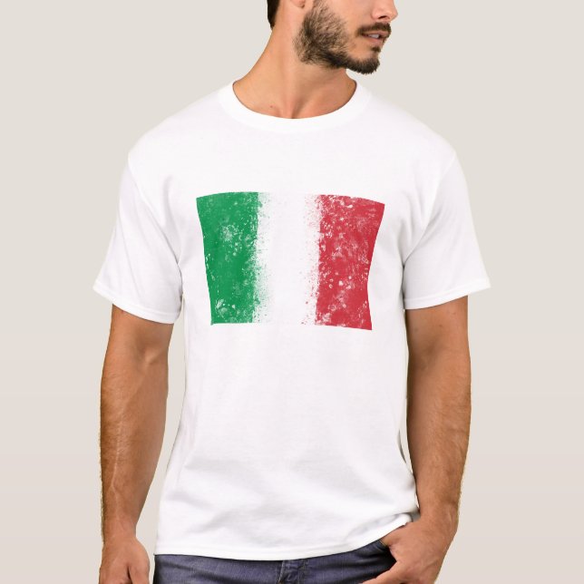 Camiseta Bandera pintada de Italia con una mancha grunge (Anverso)
