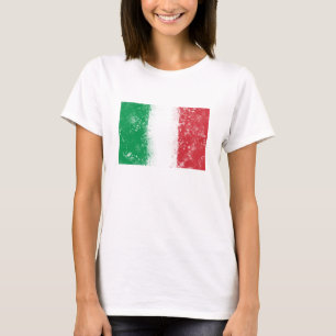 Camiseta Bandera pintada de Italia con una mancha grunge