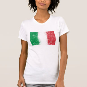Camiseta Bandera pintada de Italia con una mancha grunge