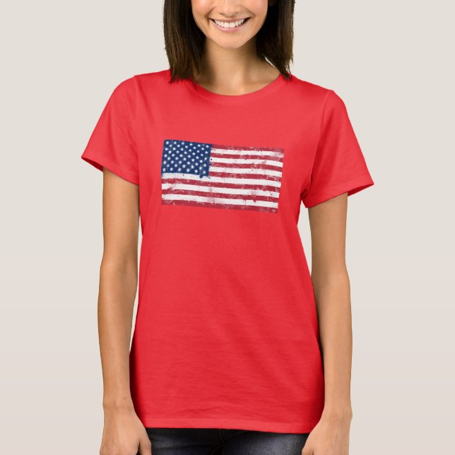 Camiseta Bandera pintada de manchas de Estados Unidos (Anverso)