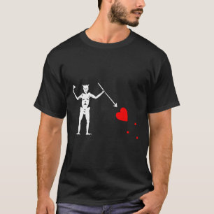 Camiseta Bandera pirata de barba negra Jolly Roger Skeleton