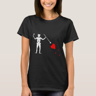 Camiseta Bandera pirata de barba negra Jolly Roger Skeleton