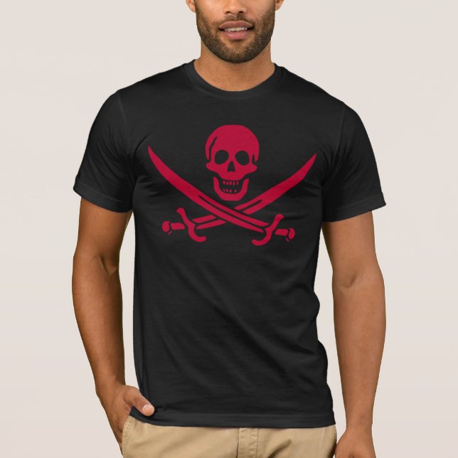 Camiseta Bandera pirata de Calico Jack Cráneo y espadas esc (Anverso)