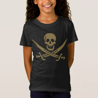 Camiseta Bandera pirata de cráneo de oro y espadas de Calic