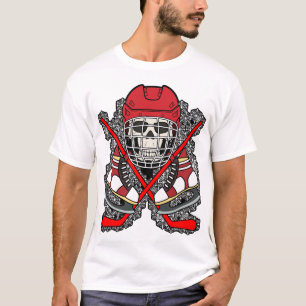Camiseta Bandera pirata Jolly Roger de cráneo de hockey sob