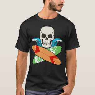 Camiseta Bandera pirata Jolly Roger de cráneo y tablas de s