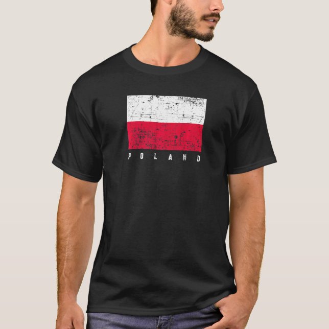 Camiseta Bandera polaca angustiada (Anverso)