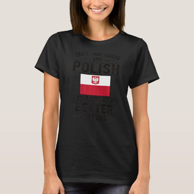 Camiseta Bandera polaca de buen aspecto Polonia raíces pola (Anverso)