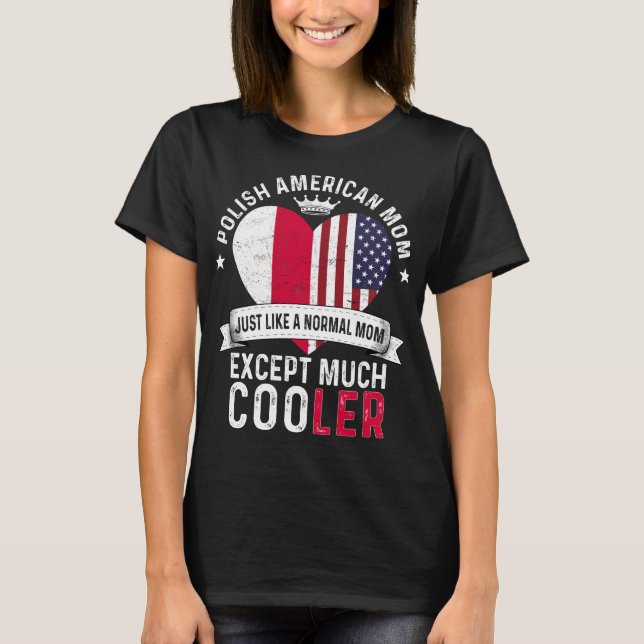 Camiseta Bandera polaca de Día de la Madre de mamá norteame (Anverso)