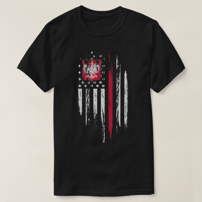 Camiseta Bandera polaca estadounidense combinada Polonia Es (Diseño del anverso)