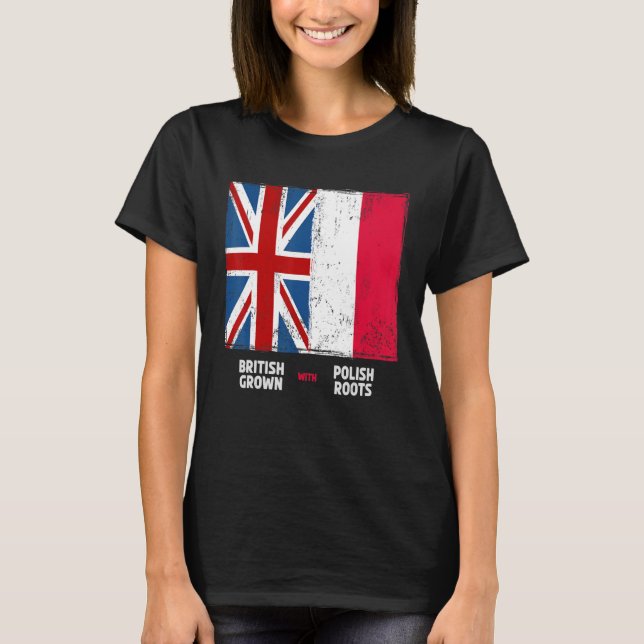 Camiseta Bandera polaca y bandera de la Unión Jack e ideas  (Anverso)