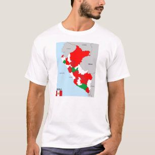 Camiseta bandera política del mapa del país de Perú