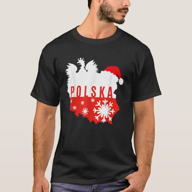 Camiseta Bandera Polska Eagle Country Orgullo Santa Hat Chr (Anverso)