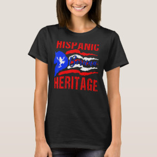 Camiseta Bandera portorriqueña Herencia Hispana Boricua Pue