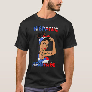 Camiseta Bandera portorriqueña Herencia Hispana Mujeres Bor