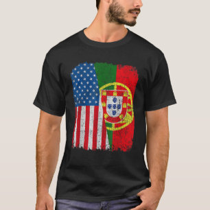 Camiseta Bandera Portuguesa Americana Media USA Portugal Ro