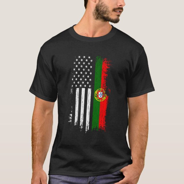 Camiseta Bandera Portuguesa Americana - Orgullo Portugal Es (Anverso)