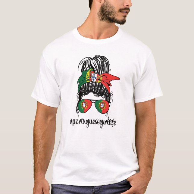 Camiseta Bandera portuguesa Chica Portugal Raíces portugues (Anverso)