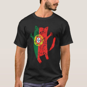 Camiseta Bandera portuguesa de gato feliz