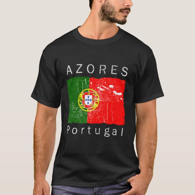 Camiseta Bandera portuguesa de las islas Azores Amo Portuga (Anverso)