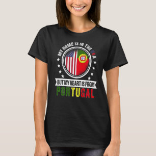 Camiseta Bandera portuguesa estadounidense Corazón Portgual