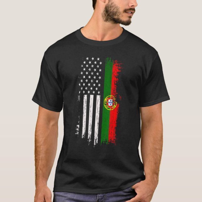 Camiseta Bandera Portuguesa Estadounidense Orgullo Portugal (Anverso)