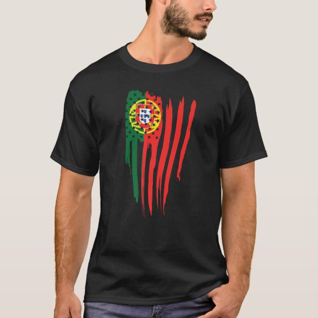 Camiseta Bandera portuguesa norteamericana bandera de Estad (Anverso)