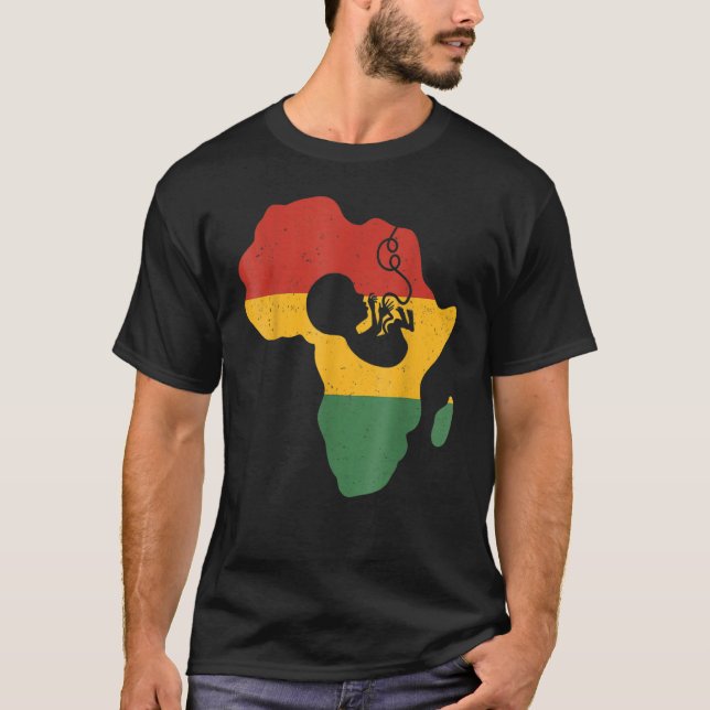 Camiseta Bandera preñada del mes de la historia negra afroa (Anverso)
