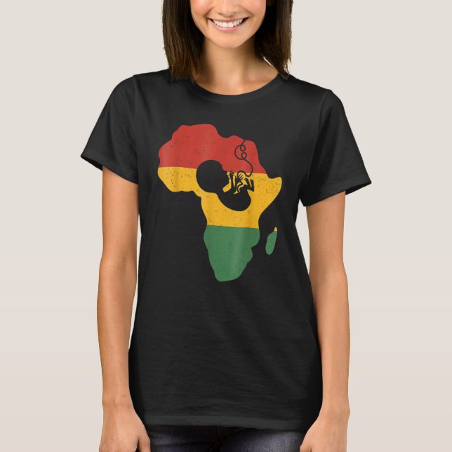 Camiseta Bandera preñada del mes de la historia negra afroa (Anverso)
