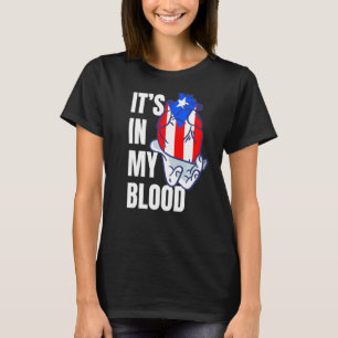 Camiseta Bandera puertorriqueña Boricua tiene venas de sang